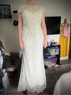 NWT Madeline Gardner by Morilee Beaded Cap-Sleeve Trumpet Wedding Dress